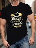 Men's T-Shirt Proud Uncle Of A 2026 Graduate With Gold Graduation Cap And Diploma Graphic