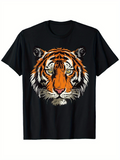 Men's T-Shirt Majestic Fierce Eyes Realistic Orange Black Striped Predator Tiger Head