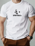 Men's T-Shirt Sportsball Player Moving With Racket And A Rapid Flying Ball