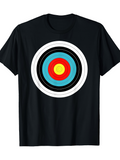 Men's T-Shirt Bold Colorful Rings Concentric Circles On Classic Black Target
