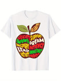 Women's T-Shirt Words Of Inspiration With Colorful Motivational Apple