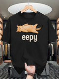 Men's T-Shirt Eepy Cute Cartoon Cat Sleeping Peacefully On Cozy Floor