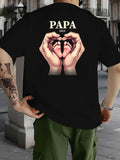 Men's T-Shirt Papa 2025 Heart Hands Holding Baby Feet