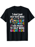 Men's T-Shirt I Dont Just Help Kids Make Great Music Colorful Notes And Hearts T Shirt