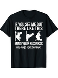 Men's T-Shirt Humorous Words With Silhouette Figures Under Playful White Lettering T Shirt