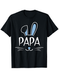 Men's T-Shirt Papa Playful Bunny Ears And Whiskers Smiling Graphic Rabbit