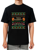 Men's T-Shirt Tech Support I Am Here To Delete Your Cookies Festive Gingerbread Pattern With Candy And Snowflakes T Shirt