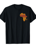 Men's T-Shirt Colorful Tribal Kente Pattern On A Minimalist African Map