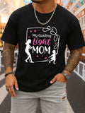 Men's T-Shirt My Guiding Light Surrounded By Silhouetted Hearts And Child Mom