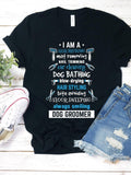 Women's T-Shirt I Am A Always Smiling Hair Stylist With Scissors And Combs Dog Groomer