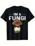 Men's T-Shirt Im A Fungi With Cool Sunglasses And Green Grass Mushroom