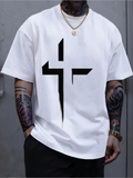 Men's T-Shirt Abstract Minimalist Bold Graphic Cross Design
