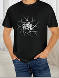 Men's T-Shirt Realistic Glass Shatter Effect Displaying Metallic Camera Lens