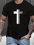 Men's T-Shirt I Can Do All Things Through Christ Cross Lettering Graphic