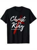 Men's T-Shirt Christ Is King Bold Lettering And Red Lightning T Shirt