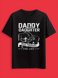 Men's T-Shirt Daddy And Daughter Best Friends For Life Fist Bump With Ribbon Banner Tee
