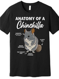 Men's T-Shirt Anatomy Of A Chinchilla Fluffy Gray Fur Whiskers And Tiny Rounded Feet Chinchilla