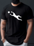 Men's T-Shirt Dynamic Diving Athlete Catching Ball Goalkeeper Silhouette Action Shot