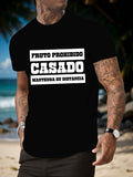 Men's T-Shirt Fruits Prohibited text with geometric print