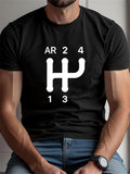 Men's T-Shirt Manual Gear Shift Pattern With Minimalist Monochrome Retro Vibe Shifter