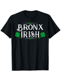 Men's T-Shirt Bronx Irish Decorative Shamrocks With Vintage Lettering Under Ornamental Accents T Shirt