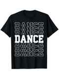 Men's T-Shirt Bold Graphic Typography With Overlapping Repeated Text Dance