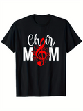 Men's T-Shirt Choir Mom Red Musical Notes With Heart Treble Clef T Shirt