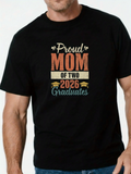 Men's T-Shirt Proud Mom Of Two 2026 Graduates With Vintage Colors And Graduation Cap Graphic