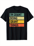 Men's T-Shirt Im Grant Doing Grant Things Retro Color Block Slogan Shirt