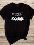 Men's T-Shirt Optometry Squad Playful Letters With Eyeglasses Graphic Black T Shirt