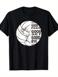 Men's T-Shirt Good Pass Good Set Goodbye With Grunge Distressed Volleyball Print