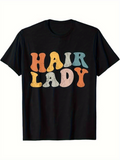 Men's T-Shirt Hair Lady Colorful Groovy Vintage Block Lettering Under Retro Light