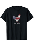 Men's T-Shirt Free Range Rustic Chicken With American Flag Pattern And Grunge Effects