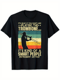 Men's T-Shirt Its Okay If You Dont Like Playing The Trombone Vintage Sunset Musician Silhouette Trombone