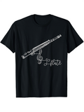 Men's T-Shirt Hand Drawn Treble Clef Note With Elegant Flute Illustration