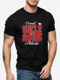 Men's T-Shirt Proud Uncle 2026 Graduate With Red Decorative Bold Lettering