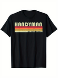 Men's T-Shirt Handyman Limited Edition Retro Style With Striped Vintage Color Bands Shirt