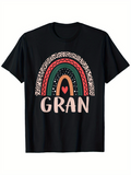 Men's T-Shirt Gran Colorful Arched Rainbow With Leopard Print Heart In Middle