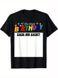 Men's T-Shirt Its My Birthday Bright Candle Letters With White Box Birthday
