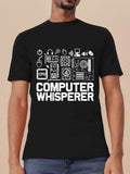 Men's T-Shirt Computer Whisperer With Computer Parts Circuits Tools And Connection Icons