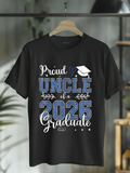 Men's T-Shirt Proud Uncle Of A 2025 Graduate With Graduation Cap Motif