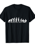 Men's T-Shirt Evolution Of Man With Table Among Changing Human Silhouettes