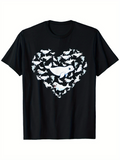 Men's T-Shirt Playful Sea Creatures In Heart Shaped Arrangement Dolphin