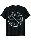 Men's T-Shirt Occult Symbols In Mystical Circular Enchanted Magic Wheel