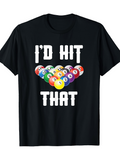 Men's T-Shirt Id Hit That Comic Style With Pool Balls Cluster Graphic Billiards