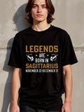 Men's T-Shirt Legends Are Born In Sagittarius With Horoscope Symbols And Zodiac Dates Sagittarius