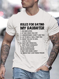 Men's T-Shirt Rules For Dating My Daughter Funny Bold Lettering Statement
