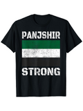 Men's T-Shirt Panjshir Strong Faded Green And White Flag Graphic T Shirt