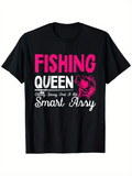 Men's T-Shirt Fishing Queen With Script Smart Assy And Pink Fishing Fish