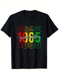 Men's T-Shirt Juneteenth Vibrant Multicolored Overlapping Numbers Graphic Tee